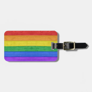 SlipperyJoe's klassieke regenboog tactiele handgem Bagagelabel