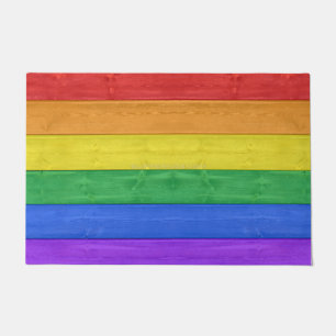 SlipperyJoe's klassieke regenboog tactiele handgem Deurmat