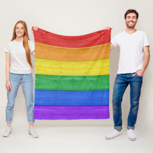 SlipperyJoe's klassieke regenboog tactiele handgem Fleece Deken