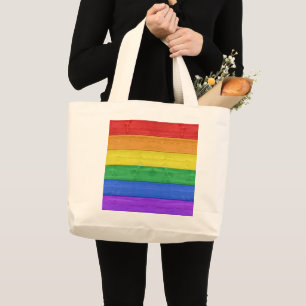 SlipperyJoe's klassieke regenboog tactiele handgem Grote Tote Bag