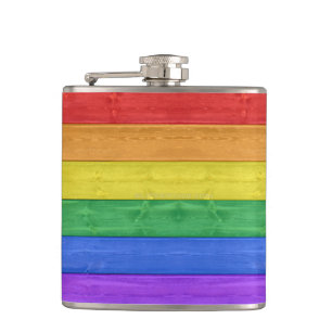 SlipperyJoe's klassieke regenboog tactiele handgem Heupfles