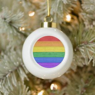 SlipperyJoe's klassieke regenboog tactiele handgem Keramische Bal Ornament