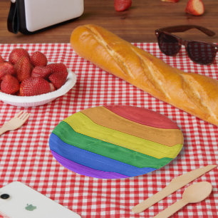 SlipperyJoe's klassieke regenboog tactiele handgem Papieren Bordje