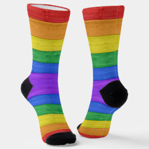 SlipperyJoe's klassieke regenboog tactiele handgem Sokken