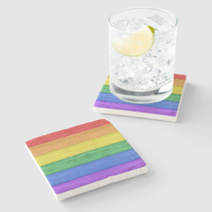 SlipperyJoe's klassieke regenboog tactiele handgem Stenen Onderzetter