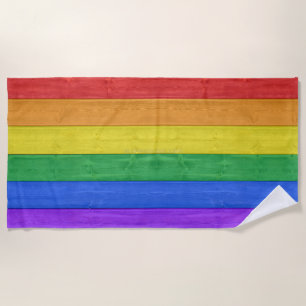 SlipperyJoe's klassieke regenboog tactiele handgem Strandlaken