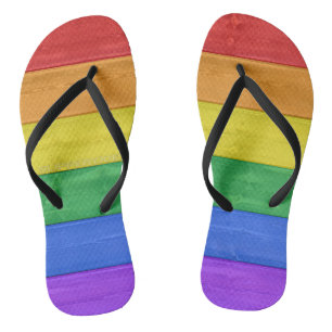 SlipperyJoe's klassieke regenboog tactiele handgem Teenslippers