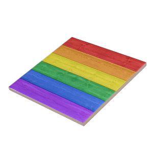 SlipperyJoe's klassieke regenboog tactiele handgem Tegeltje