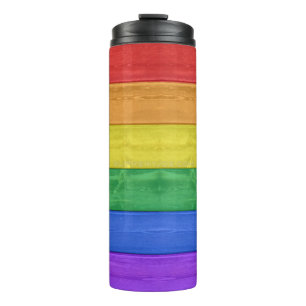 SlipperyJoe's klassieke regenboog tactiele handgem Thermosbeker