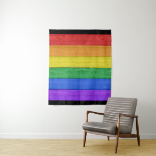 SlipperyJoe's klassieke regenboog tactiele handgem Wandkleed