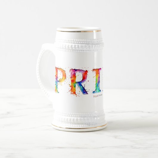 SlipperyJoe's kleurrijke creatieve Pride-thema tek Bierpul (Voorkant links)