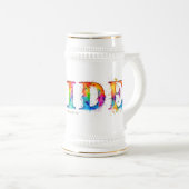 SlipperyJoe's kleurrijke creatieve Pride-thema tek Bierpul (Voorkant rechts)