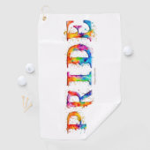 SlipperyJoe's kleurrijke creatieve Pride-thema tek Golfhanddoek (Insitu)