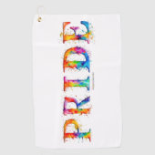 SlipperyJoe's kleurrijke creatieve Pride-thema tek Golfhanddoek (Voorkant)