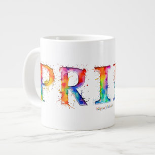 SlipperyJoe's kleurrijke creatieve Pride-thema tek Grote Koffiekop