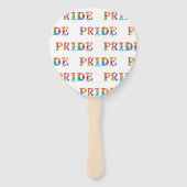 SlipperyJoe's kleurrijke creatieve Pride-thema tek Handwaaier (Voorkant)