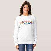SlipperyJoe's kleurrijke creatieve Pride-thema tek Trui (Voorkant volledig)