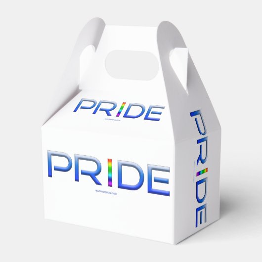 SlipperyJoe's kleurrijke Pride woord vet metallic  Bedankdoosjes (Voorkant Zijde)