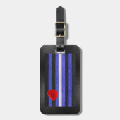 SlipperyJoe's lederen trots vlag zwart koninklijk  Bagagelabel (Voorkant verticaal)