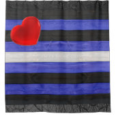 SlipperyJoe's lederen trots vlag zwart koninklijk  Douchegordijn (Voorkant)