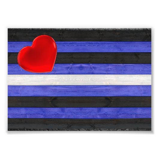 SlipperyJoe's lederen trots vlag zwart koninklijk  Foto Afdruk (Voorkant)