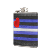 SlipperyJoe's lederen trots vlag zwart koninklijk  Heupfles (Links)