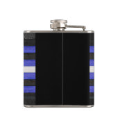 SlipperyJoe's lederen trots vlag zwart koninklijk  Heupfles (Achterkant)