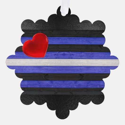 SlipperyJoe's lederen trots vlag zwart koninklijk  Ornament Kaart (Voorkant)