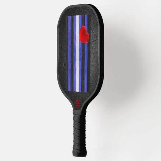 SlipperyJoe's lederen trots vlag zwart koninklijk  Pickleball Paddle (Links)