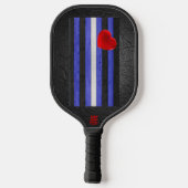 SlipperyJoe's lederen trots vlag zwart koninklijk  Pickleball Paddle (Achterkant)