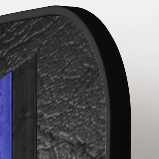 SlipperyJoe's lederen trots vlag zwart koninklijk  Pickleball Paddle (Links Detail)