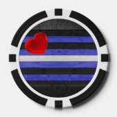 SlipperyJoe's lederen trots vlag zwart koninklijk  Poker Chips (Voorkant)