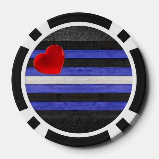 SlipperyJoe's lederen trots vlag zwart koninklijk  Poker Chips (Achterkant)