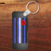 SlipperyJoe's lederen trots vlag zwart koninklijk Sleutelhanger (Achterkant)