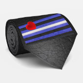 SlipperyJoe's lederen trots vlag zwart koninklijk  Stropdas (Opgerold)