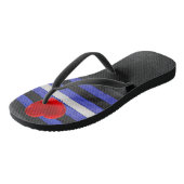 SlipperyJoe's lederen trots vlag zwart koninklijk  Teenslippers (Schuin)