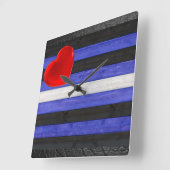 SlipperyJoe's lederen trots vlag zwart koninklijk  Vierkante Klok (Hoek)