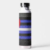 SlipperyJoe's lederen trots vlag zwart koninklijk  Waterfles (Links)