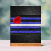 SlipperyJoe's leren trots vlag zwart koningsblauw  Acryl Bord (Neutraal)