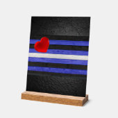 SlipperyJoe's leren trots vlag zwart koningsblauw  Acryl Bord (Hoek)