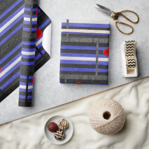 SlipperyJoe's leren trotsvlag zwart koningsblauw  Cadeaupapier