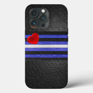 SlipperyJoe's leren trotsvlag zwart koningsblauw  Case-Mate iPhone Case