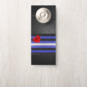 SlipperyJoe's leren trotsvlag zwart koningsblauw  Deurhanger