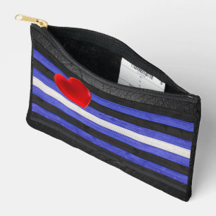 SlipperyJoe's leren trotsvlag zwart koningsblauw  Etui