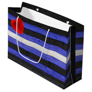 SlipperyJoe's leren trotsvlag zwart koningsblauw  Groot Cadeauzakje