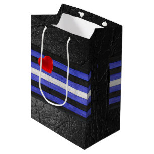 SlipperyJoe's leren trotsvlag zwart koningsblauw Medium Cadeauzakje