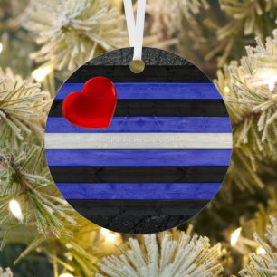 SlipperyJoe's leren trotsvlag zwart koningsblauw  Metalen Ornament