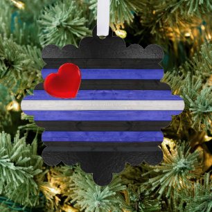 SlipperyJoe's leren trotsvlag zwart koningsblauw  Ornament Kaart
