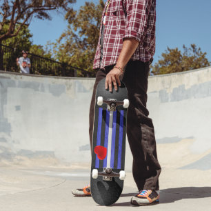 SlipperyJoe's leren trotsvlag zwart koningsblauw  Persoonlijk Skateboard
