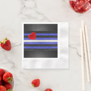 SlipperyJoe's leren trotsvlag zwart koningsblauw Servet